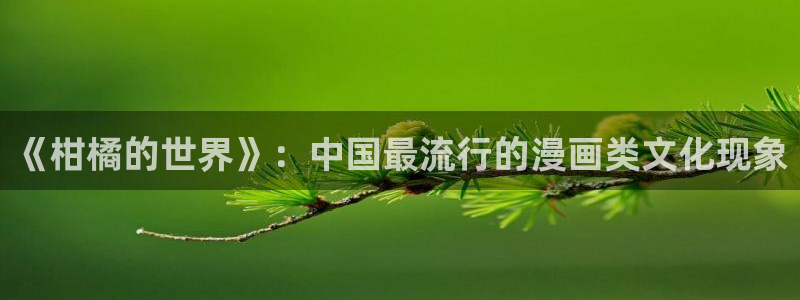 哈哈漫画韩漫首页：《柑橘的世界》：中国最流行的漫画类文化现象